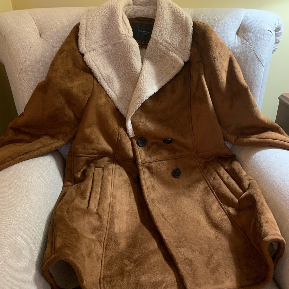 This is a NWIT cinnamon suede coat from Wilson’sLeather.  Gorgeous!! Never worn